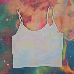 Malibu‎ Tie Dye Crop Top Cami Spaghetti Strap Tank Top